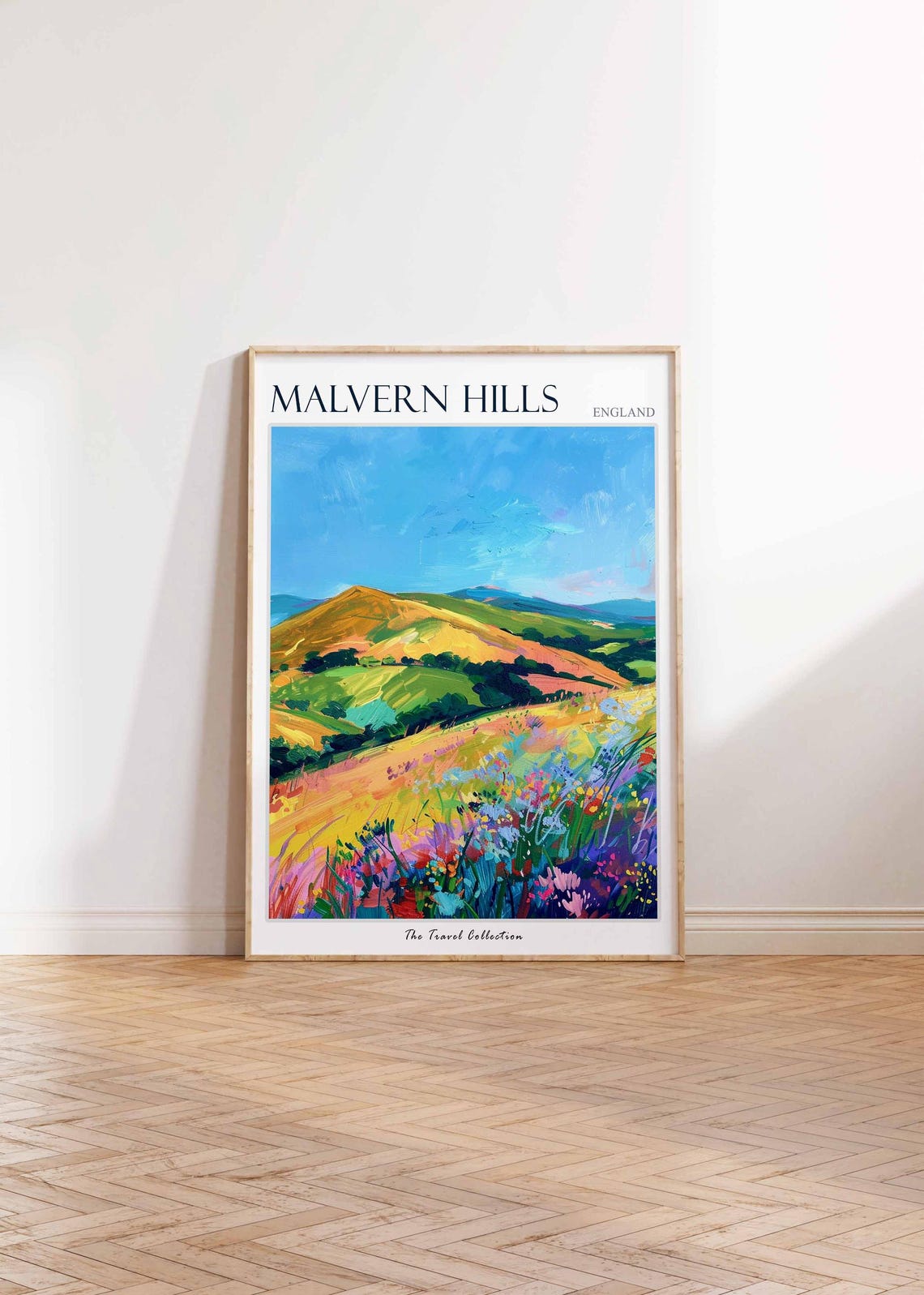 Malvern Hills England Golden Hillside Wildflower Sunset Poster - Image 2