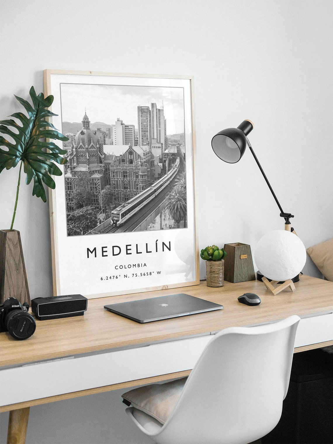 Medellin Colombia Travel Print Medellin Travel Poster Colombia Travel Print South America Travel Poster Travel Gift Black And White - Image 2