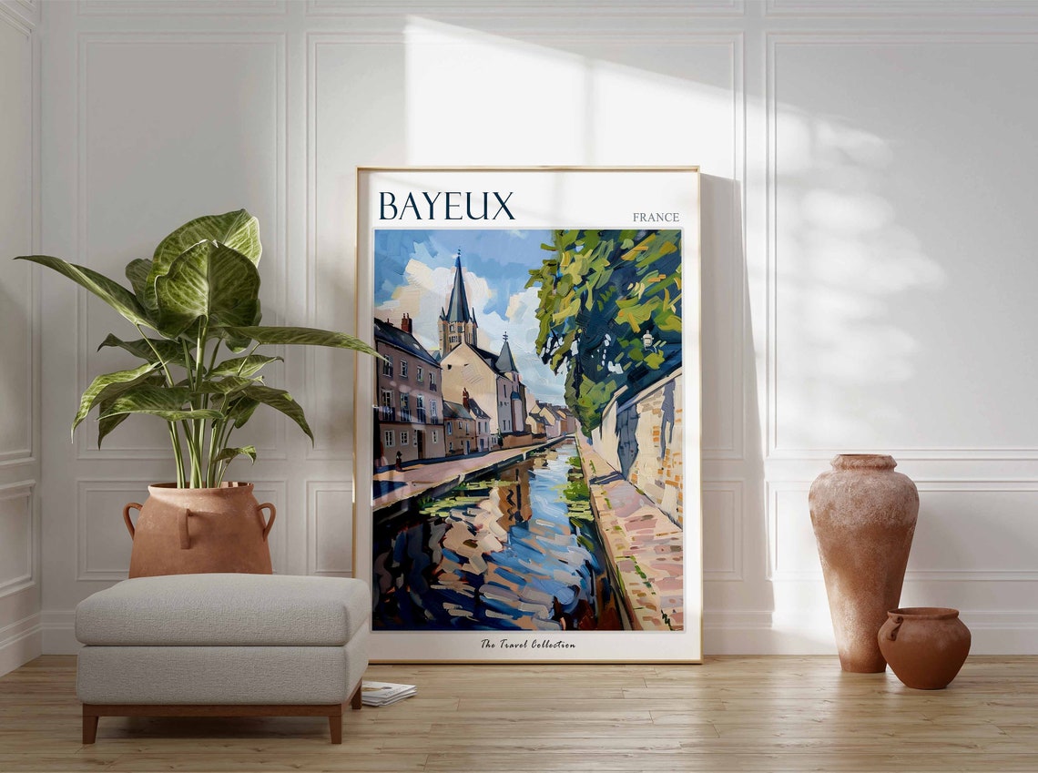 Bayeux Poster France Travel Print French Decor Europe Travel Poster Annecy Wall Art European Decor Bayeux Gift Bayeux Travel Poster - Image 3