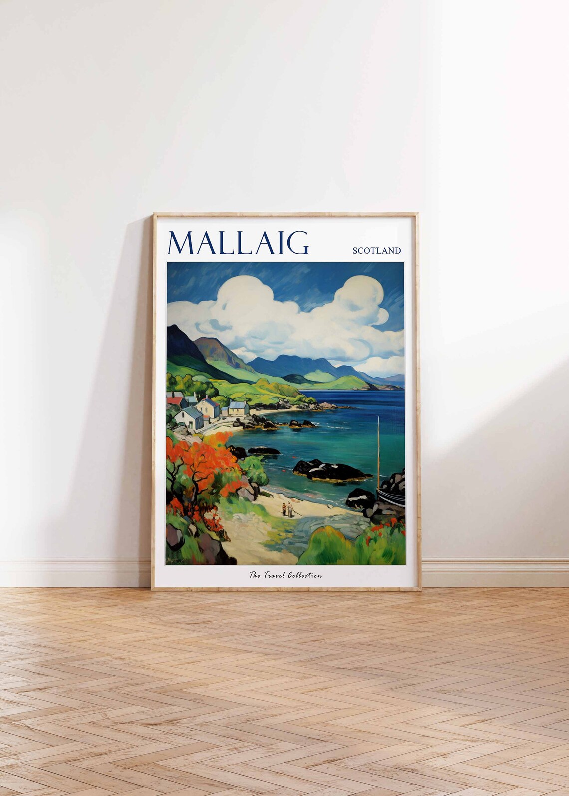 Mallaig Scotland Fauvist Fishing Village Beneath Mountains Poster - Image 2