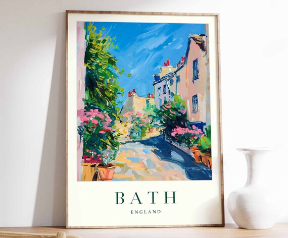 Bath Poster Bath Travel Print England Wall Art British Travel Print Tropical Decor City Print Bath Gift Bath Travel Poster