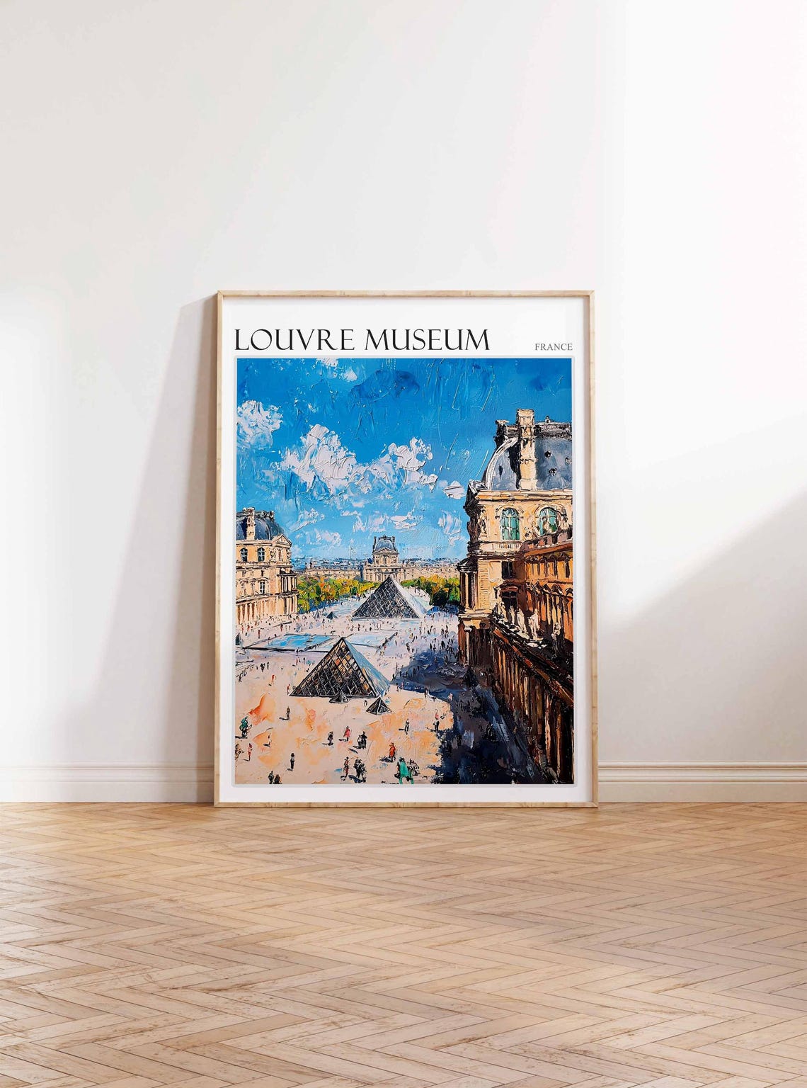 Louvre Museum Poster Louvre Museum Travel Print France Travel Poster Tropical Decor Travel Gift Floral Print Coastal Decor - Image 4
