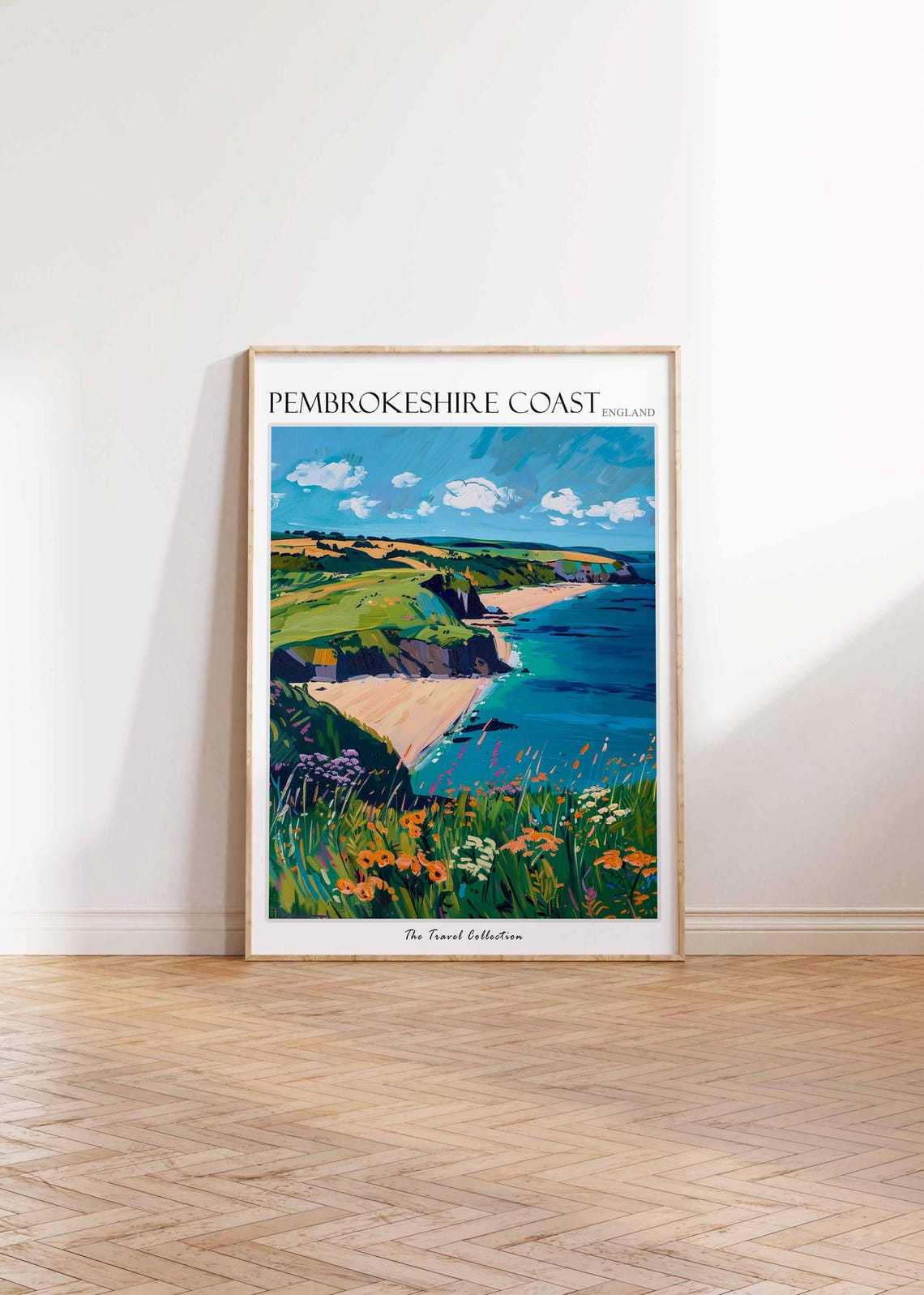 Pembrokeshire Coast Golden Sandy Beach Wildflower Cliffs Poster - Image 2