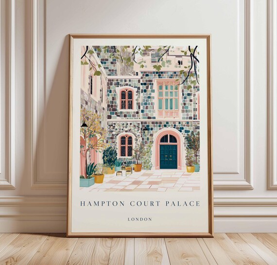 Historic Hampton Court Palace London Courtyard Green Door Poster