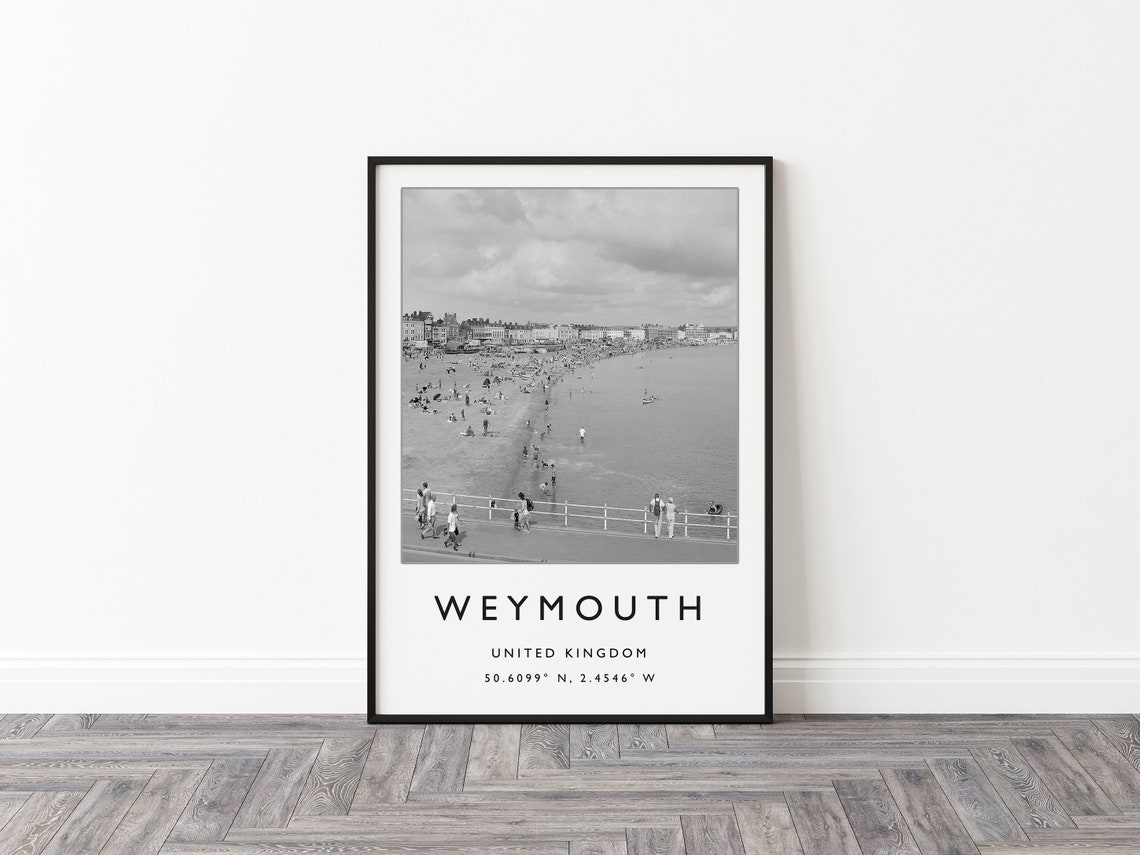 Weymouth Travel Print Weymouth Travel Poster English Coast City Travel Print Travel Art Travel Poster Black And White Gift A2a3a4 - Image 3
