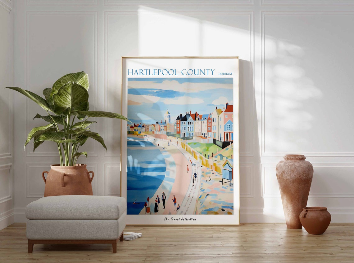 Hartlepool County Durham Seaside Beach Church Spire Coast Poster - Image 3
