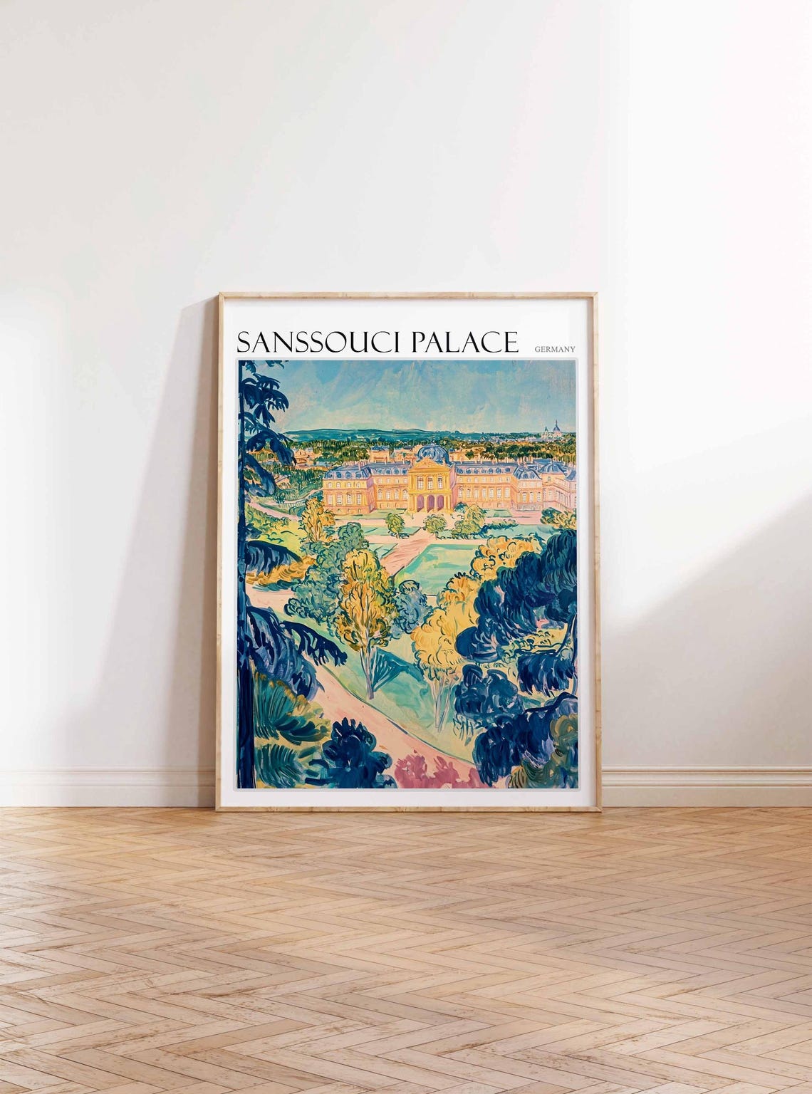Sanssouci Palace Dome Across Parkland Trees Germany Travel Poster - Image 2