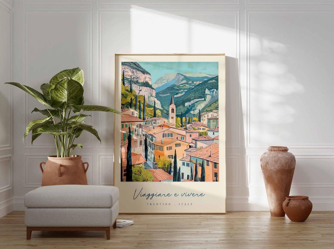 Trentino Poster Italian Travel Print Trentino Travel Art Trentino Wall Art Italy Art Italy Travel Decor Italian Travel Gift - Image 3