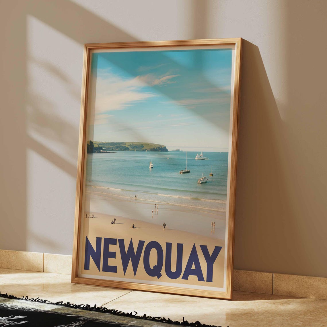 Newquay Print Coastal Travel Poster Cornwall Travel Print Coastal Wall Art Seaside Art Coastal Gift Uk Coast Art Uk Travel Poster - Image 2