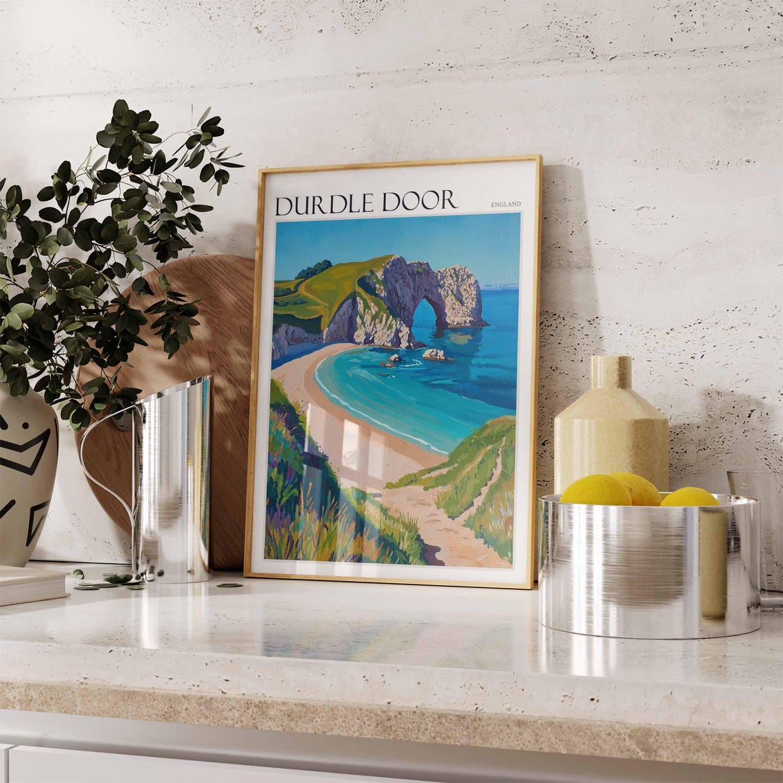 Durdle Door England Limestone Arch Jurassic Coast Art Poster - Image 2