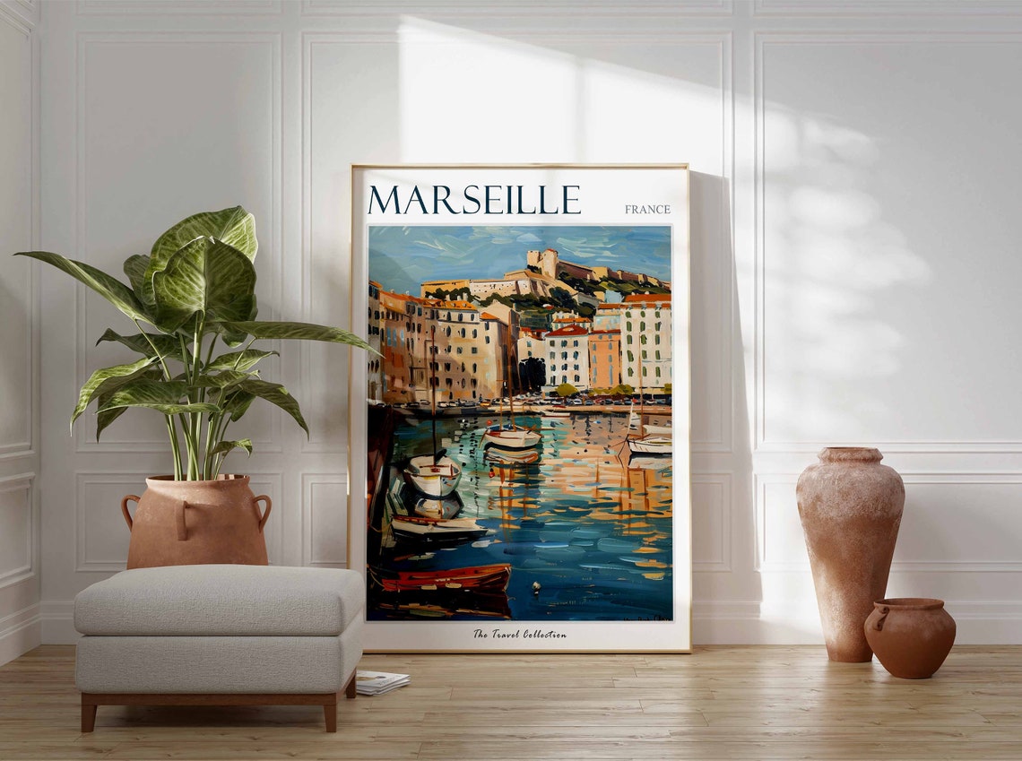 Marseille Poster Marseille Travel Print Tropical Decor City Wall Art French Decor France Travel Print Marseille Gift - Image 3
