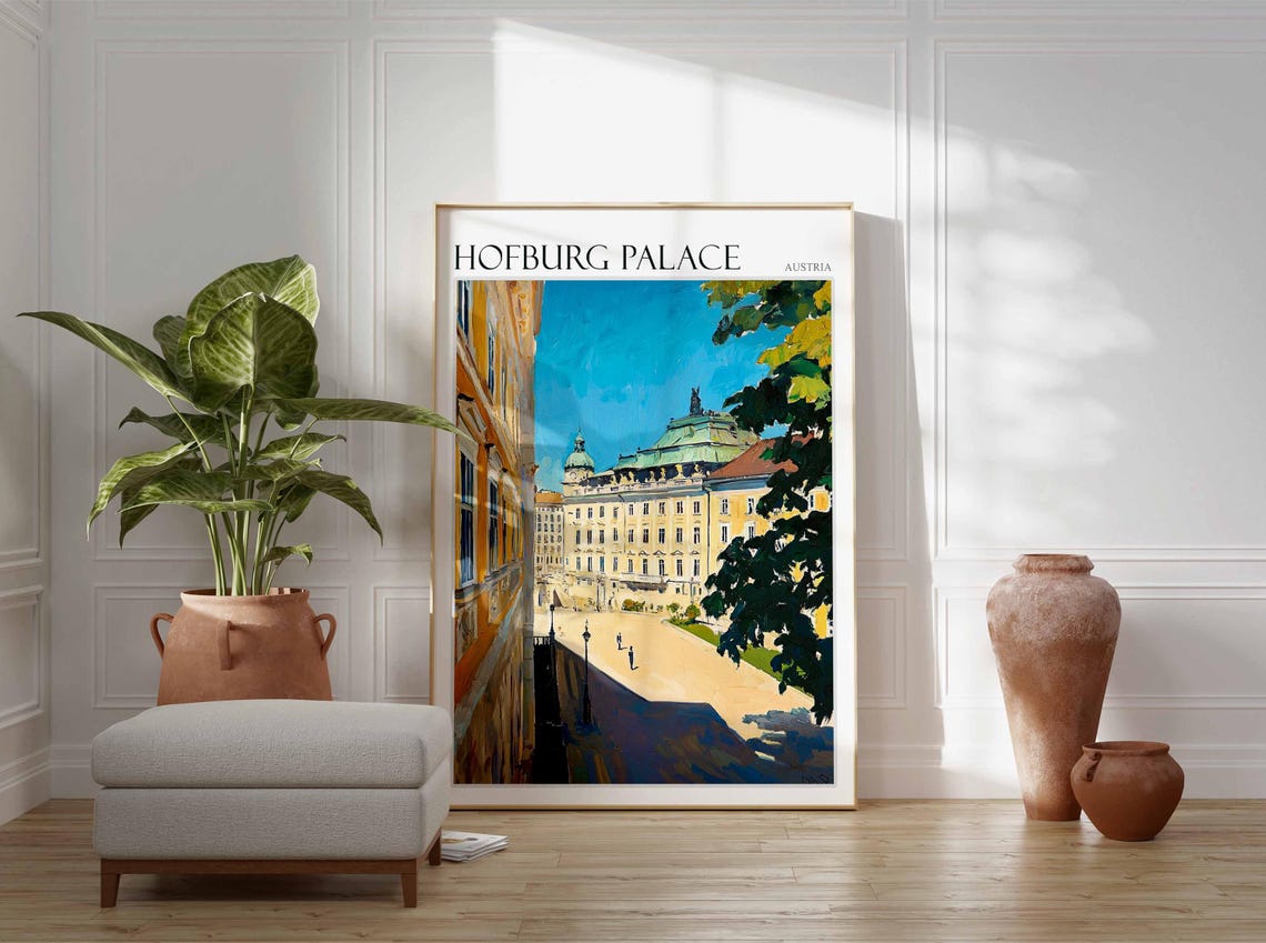Hofburg Palace Poster Austria Travel Print Austrian Decor Europe Travel Poster European Wall Art Hofburg Palace Travel Poster - Image 2
