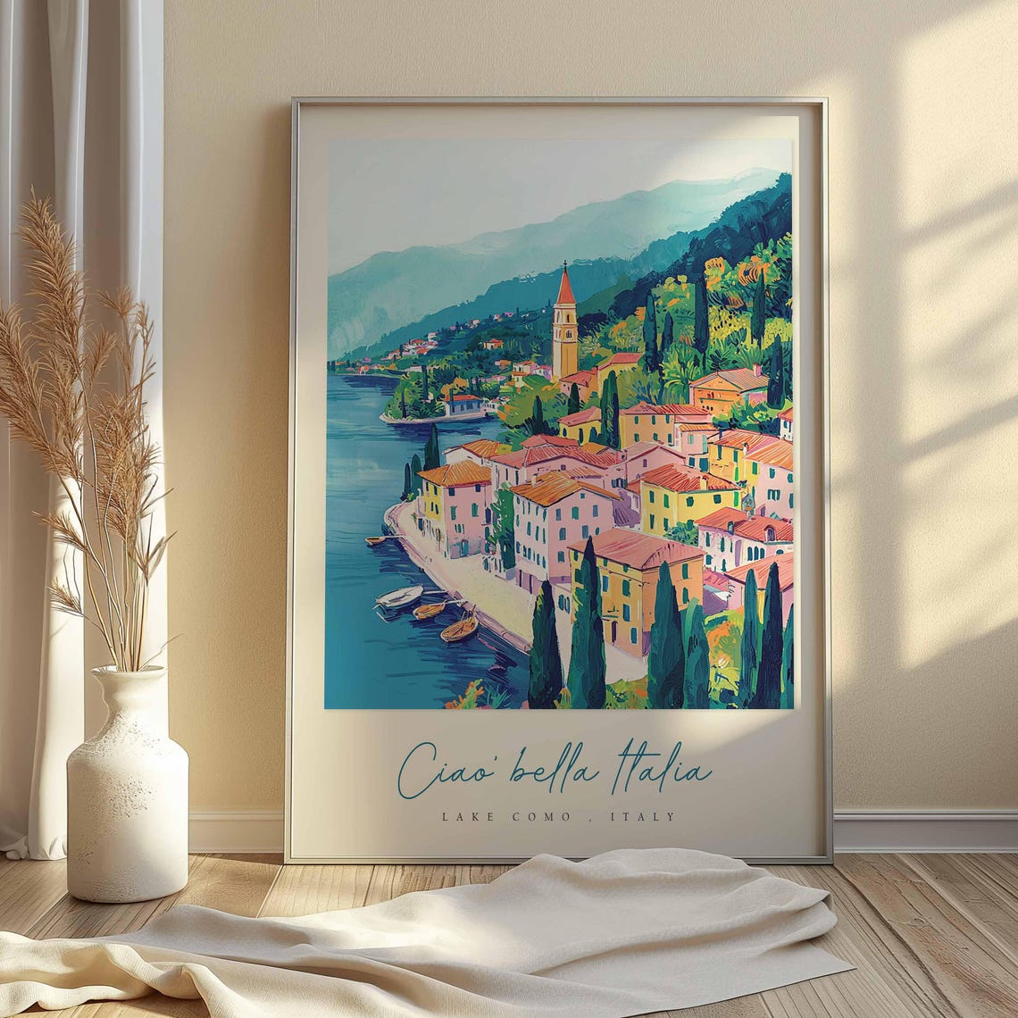 Lake Como Poster Italian Travel Print Lake Como Travel Art Lake Como Wall Art Italy Art Italy Travel Decor Italian Travel Gift - Image 2