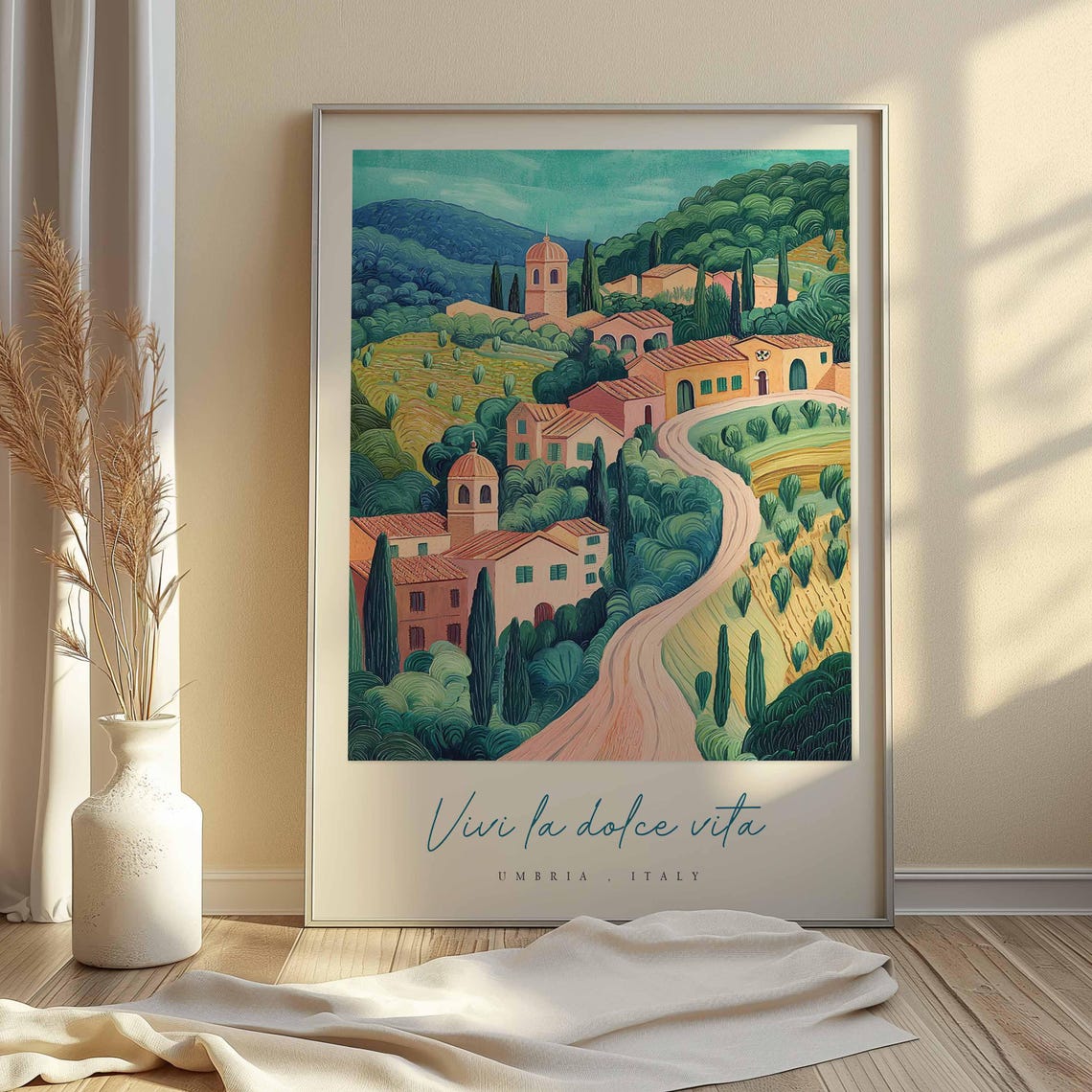 Umbria Poster Italian Travel Print Umbria Travel Art Umbria Wall Art Italy Art Italy Travel Decor Italian Travel Gift - Image 2