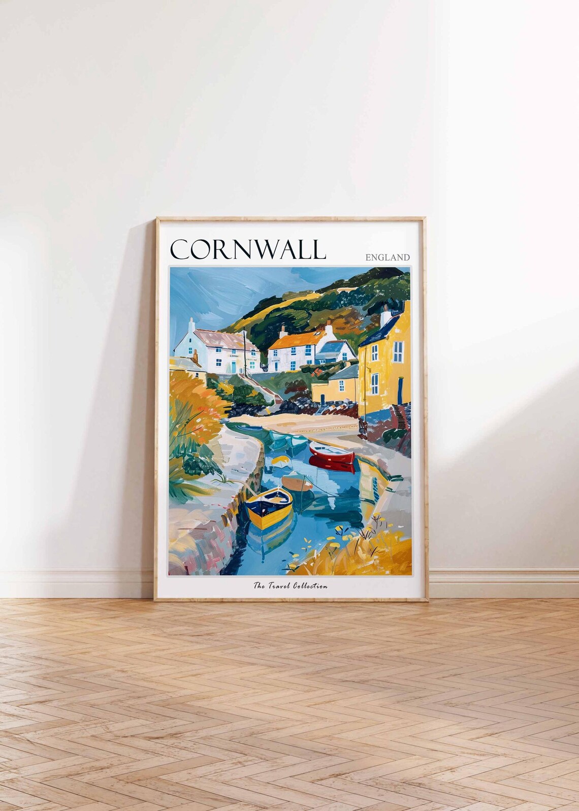 Cornwall England Fishing Harbor Boats Coastal Village Travel Poster - Image 2