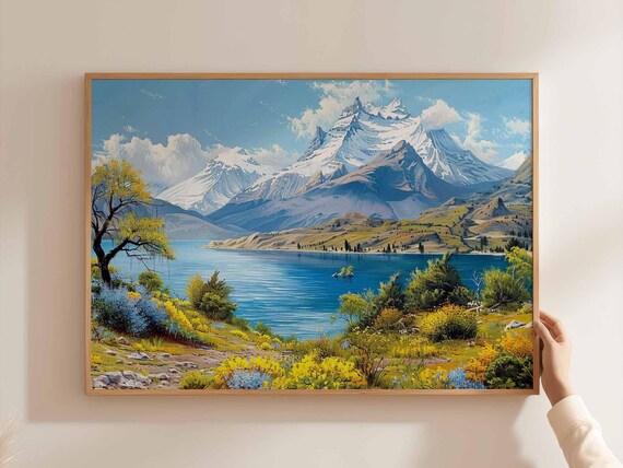 Chile Poster South America Travel Print Chilean Wall Art Andes Mountains Landscape
