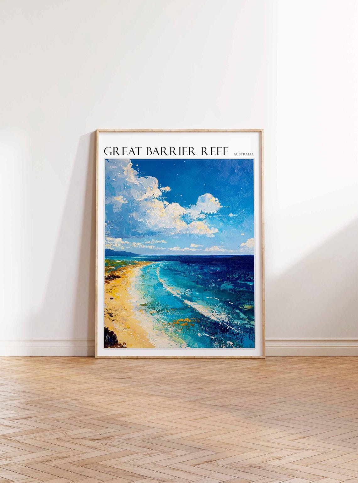Great Barrier Reef Golden Sands Surf Beach Australia Travel Poster - Image 3