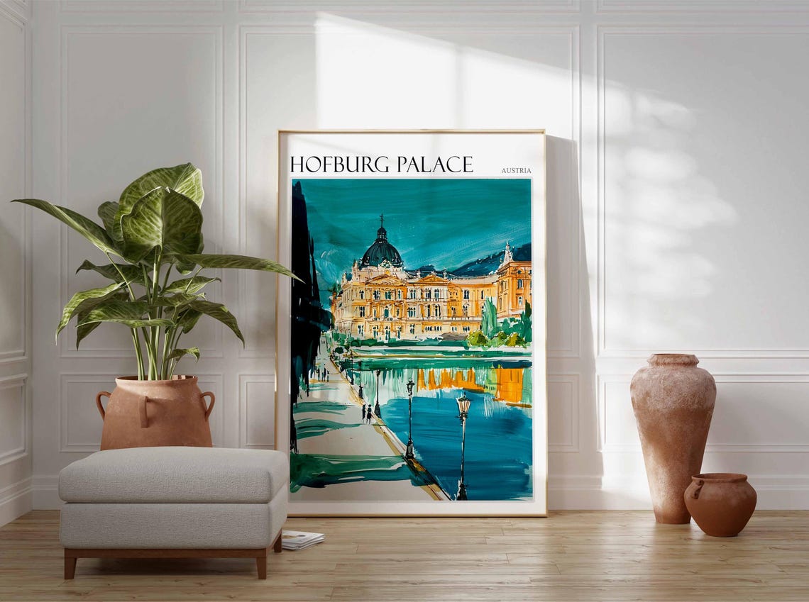 Hofburg Palace Poster Austria Travel Print Austrian Decor Europe Travel Poster European Wall Art Hofburg Palace Travel Poster - Image 2