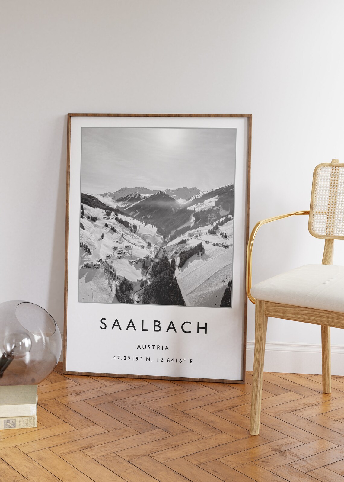 Saalbach Austria Skiing Travel Poster, Winter Sport Art - Image 2