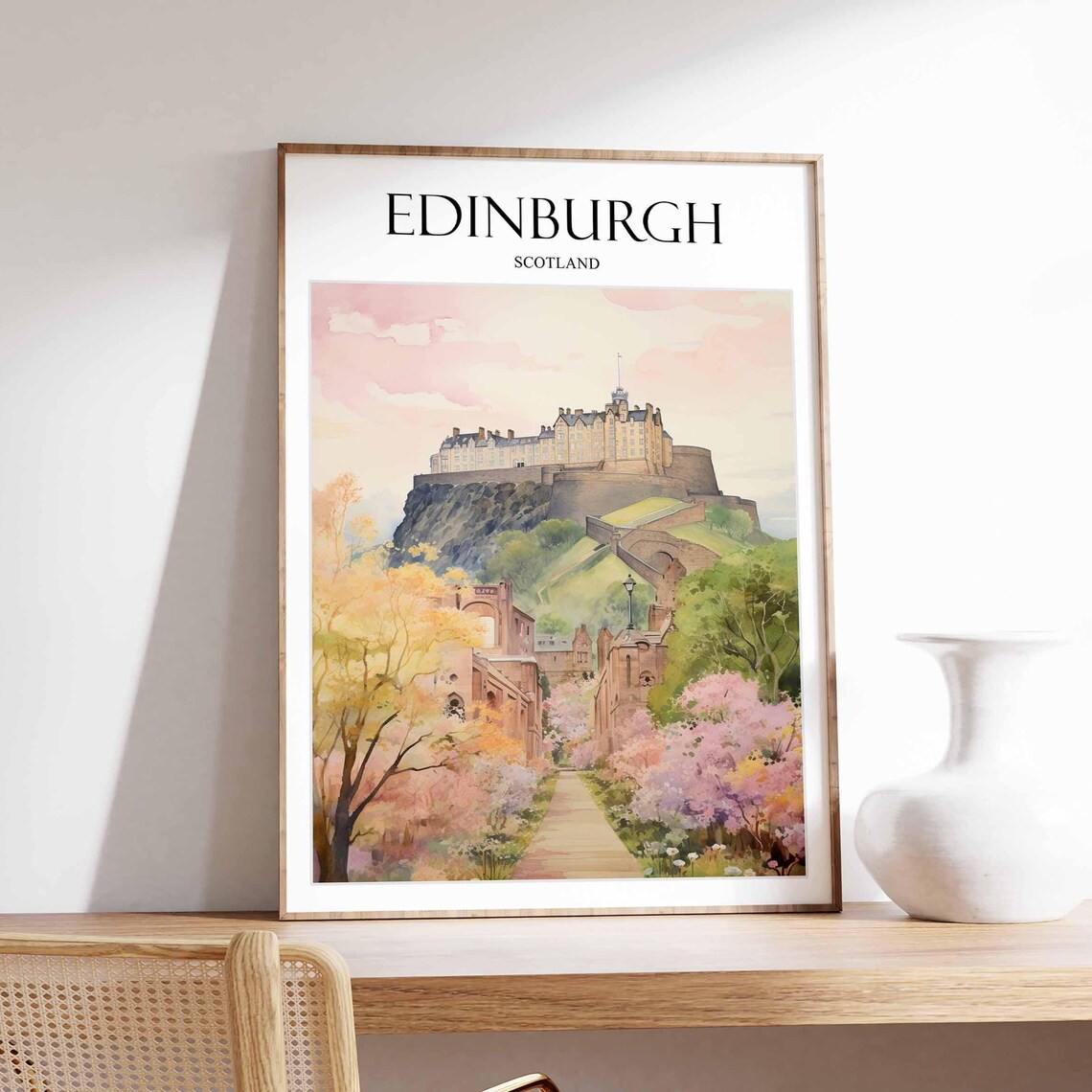 Edinburgh Travel Poster Botanical Scotland Art Print