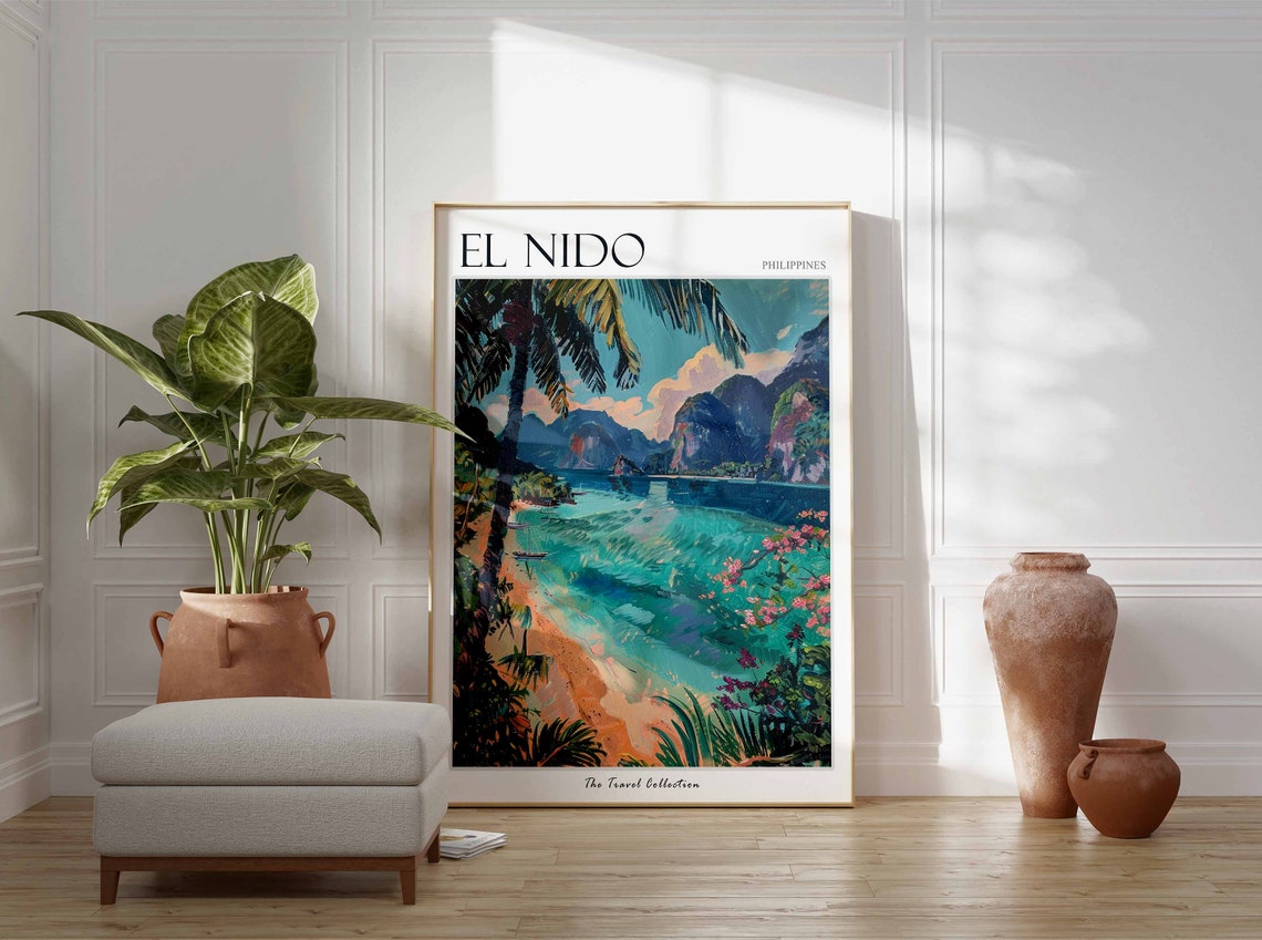 El Nido Poster Philippines Travel Print Filipino Decor Asia Travel Poster Asian Wall Art Sea Print El Nido Gift El Nido Travel Poster - Image 3