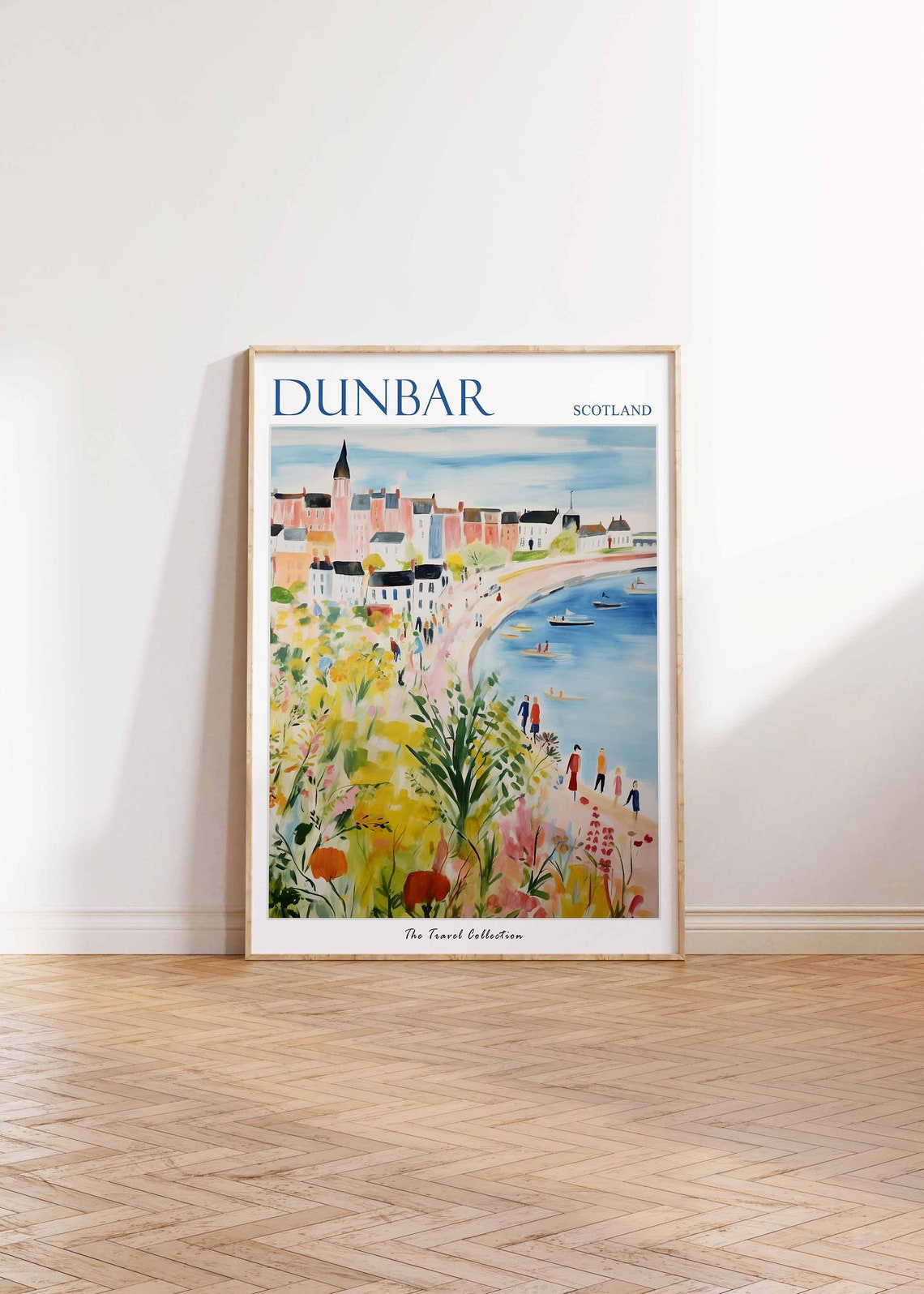 Dunbar Scotland Harbor View Through Wildflowers Travel Poster - Image 2