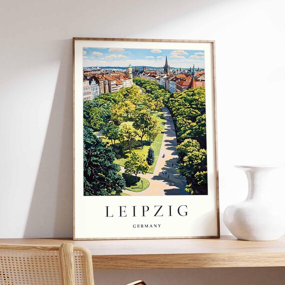 Leipzig Germany Park Avenue Skyline Panoramic City View Poster
