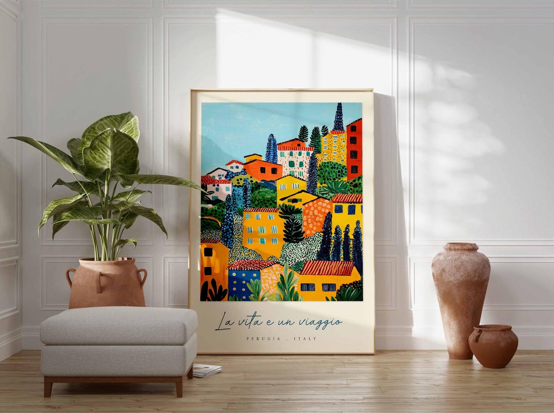 Perugia Poster Italian Travel Print Perugia Travel Art Perugia Wall Art Italy Art Italy Travel Decor Italian Travel Gift - Image 3