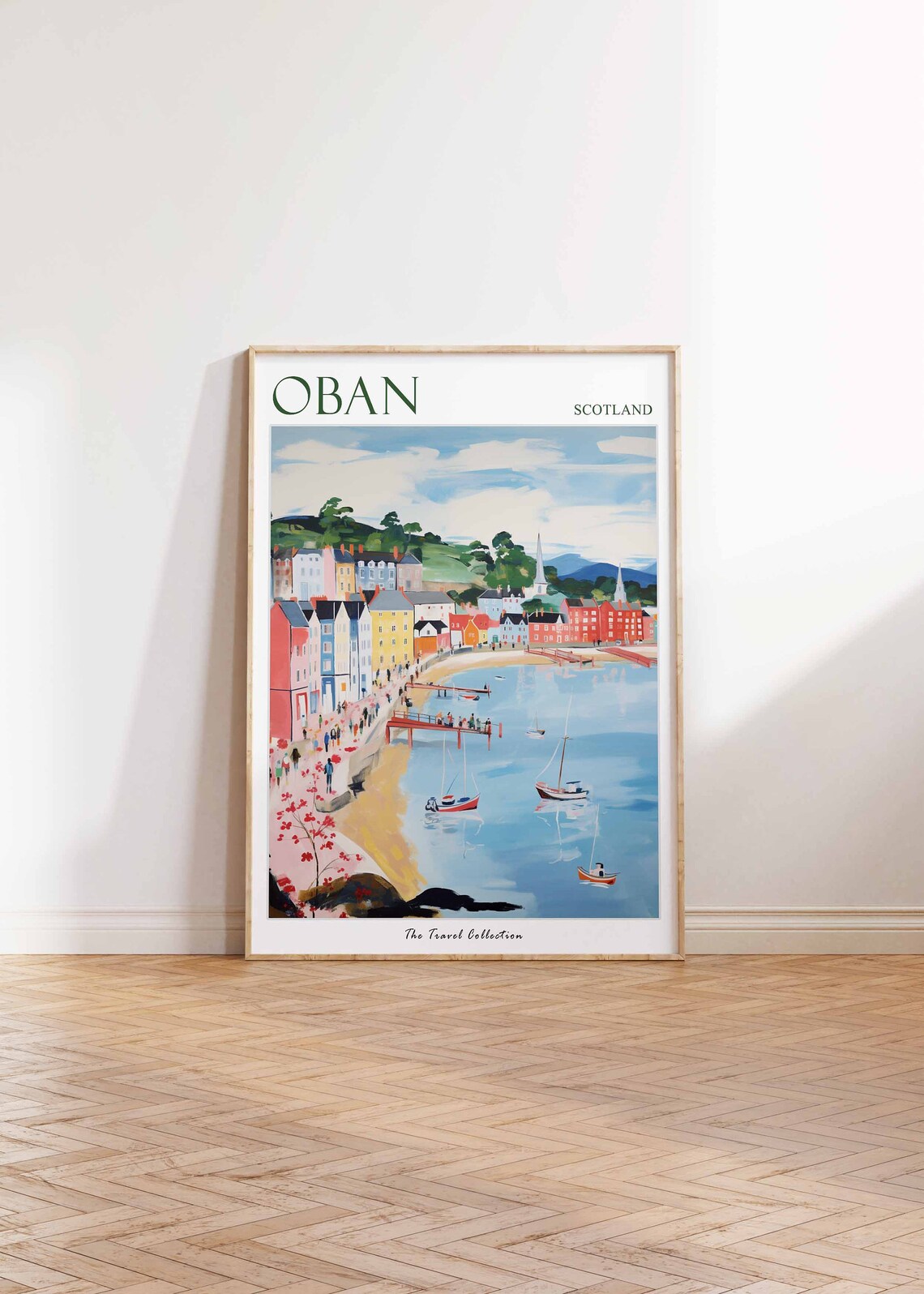 Oban Scotland Colorful Harbor Illustration Travel Poster Art - Image 2