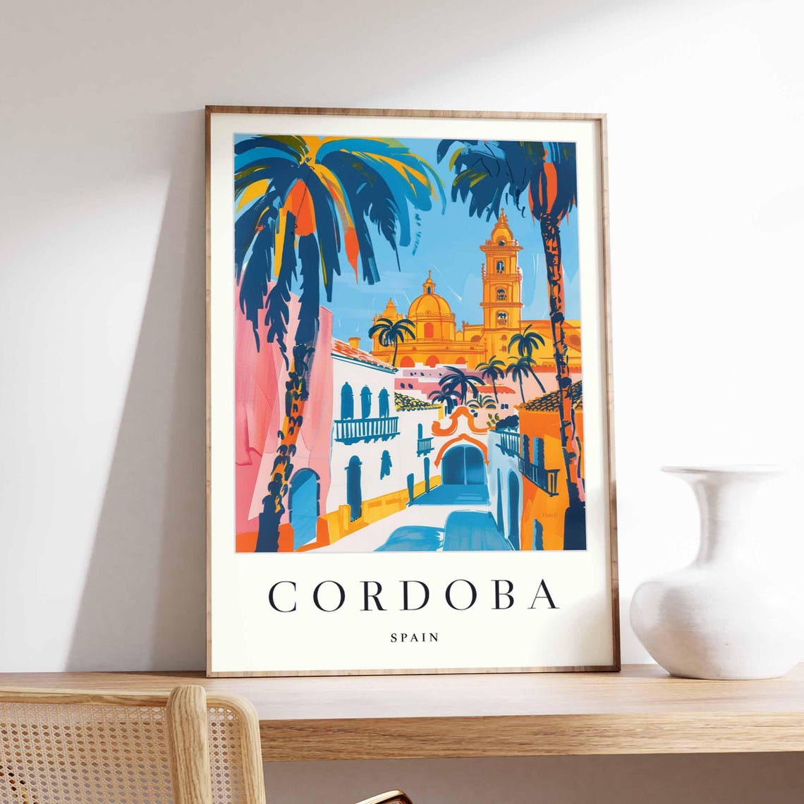 Cordoba Poster Spain Travel Print Andalusia Wall Art Historic City Decor Mezquita Southern Europe