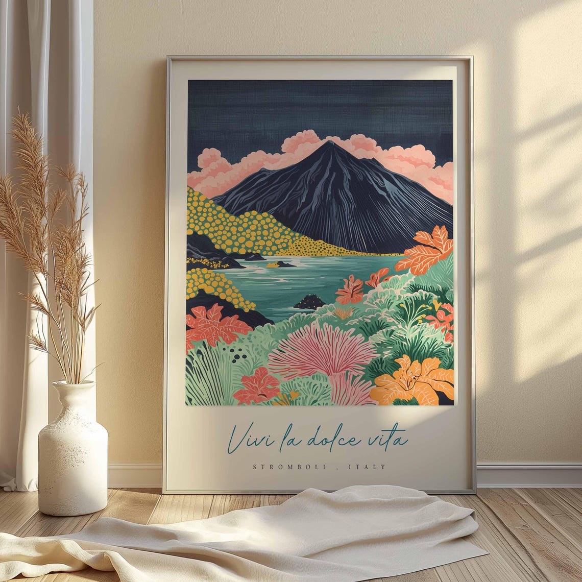 Stromboli Poster Italian Travel Print Stromboli Travel Art Stromboli Wall Art Italy Art Italy Travel Decor Italian Travel Gift - Image 2