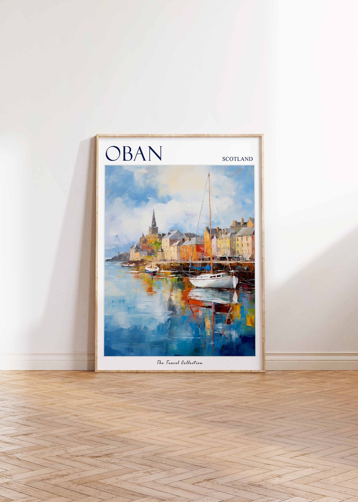 Oban Scotland Harbor Sailboats Soft Reflections Travel Poster - Image 2