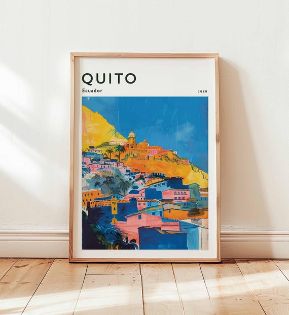 Quito Ecuador Travel Poster Andean South America Wall Art
