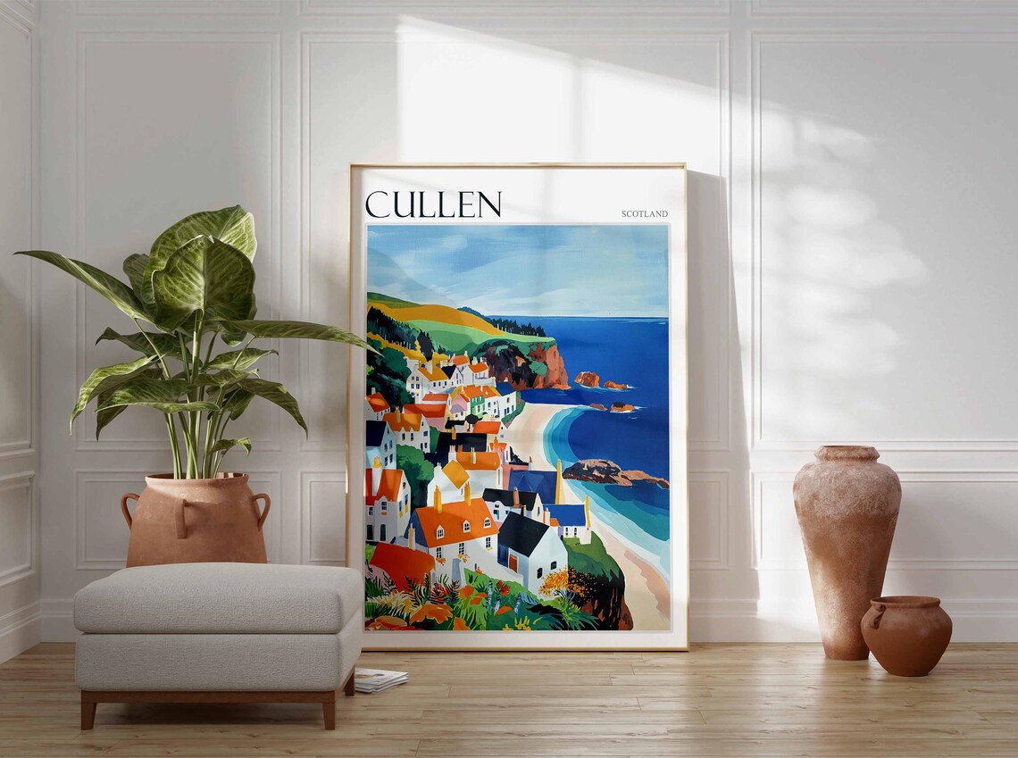 Cullen Poster Scotland Travel Poster Scotland Travel Gift Cullen Scotland Art Moray Coast Poster North Sea Poster Scottish Scenery Art - Image 3