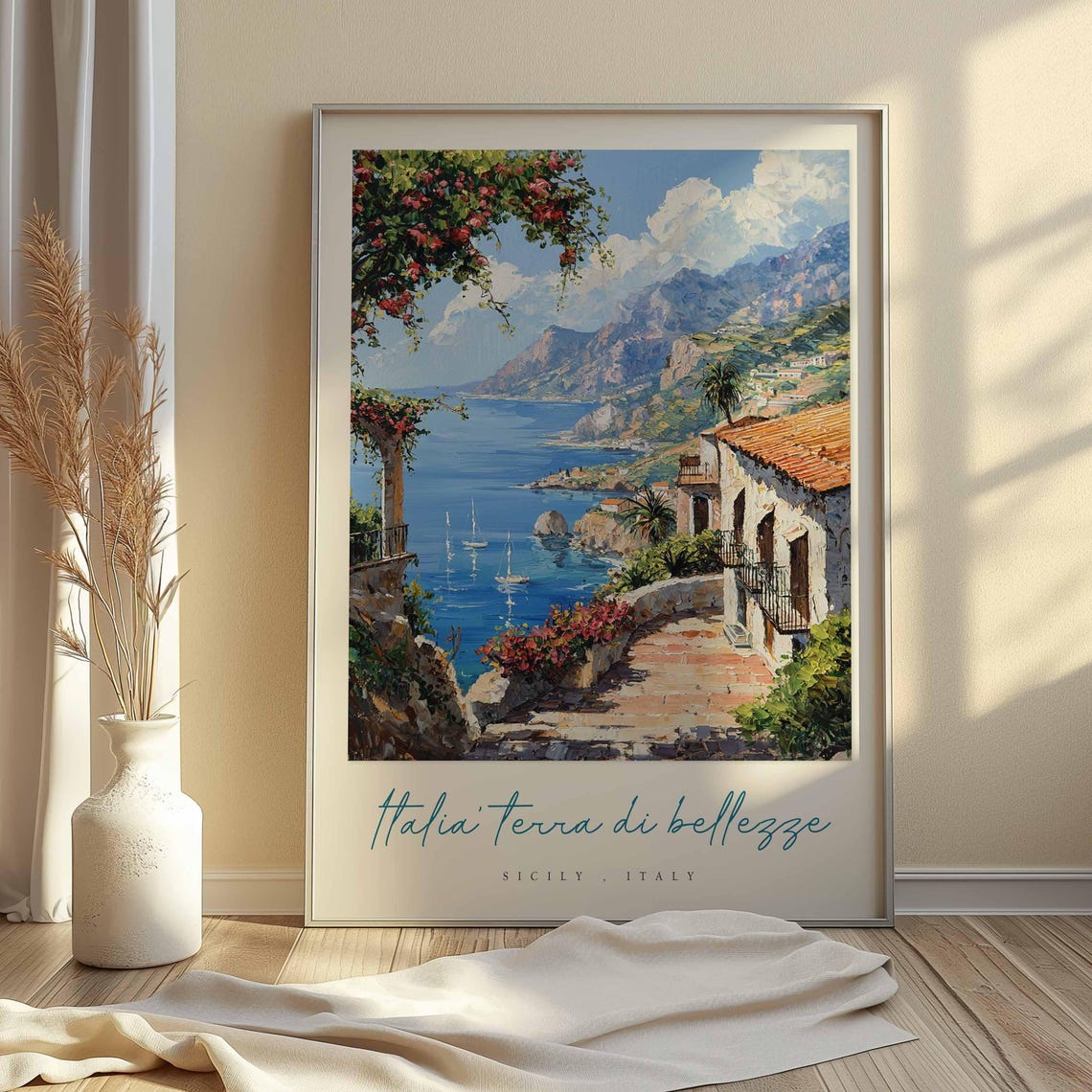 Sicily Poster Italian Travel Print Sicily Travel Art Sicily Wall Art Italy Art Italy Travel Decor Italian Travel Gift - Image 2