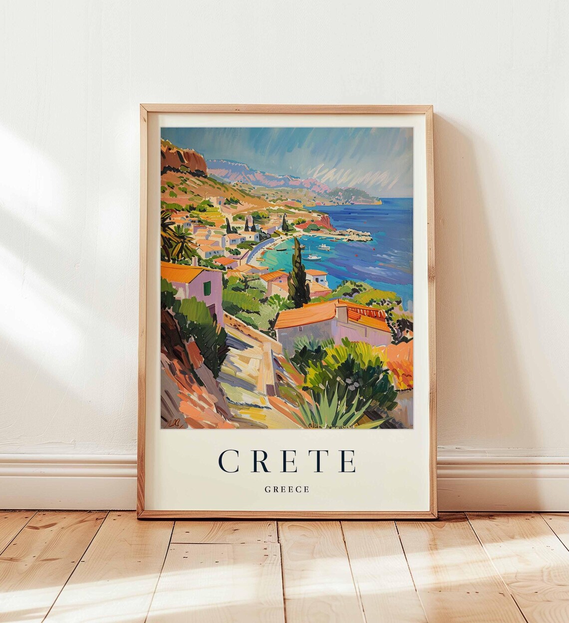 Crete Travel Poster, Greek Island Mediterranean