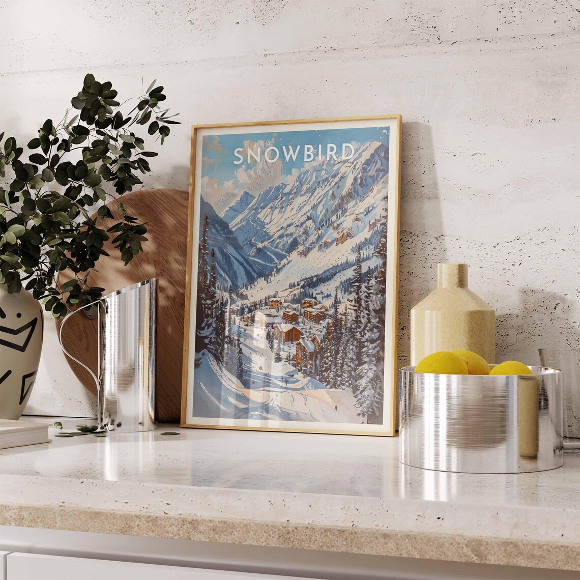 Snowbird Utah Steep Canyon Resort Village Pines Big Mountain Ski Poster - Image 2