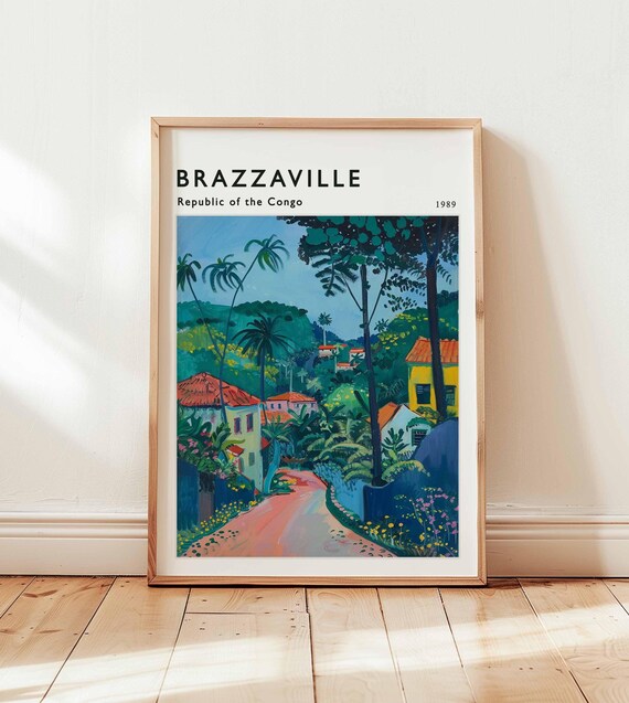 Brazzaville Poster Congo River Cityscape Travel Print