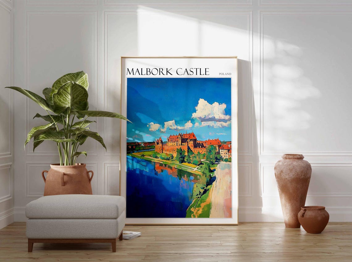 Malbork Castle Poland Riverside Fortress Brick Castle Art Poster - Image 3