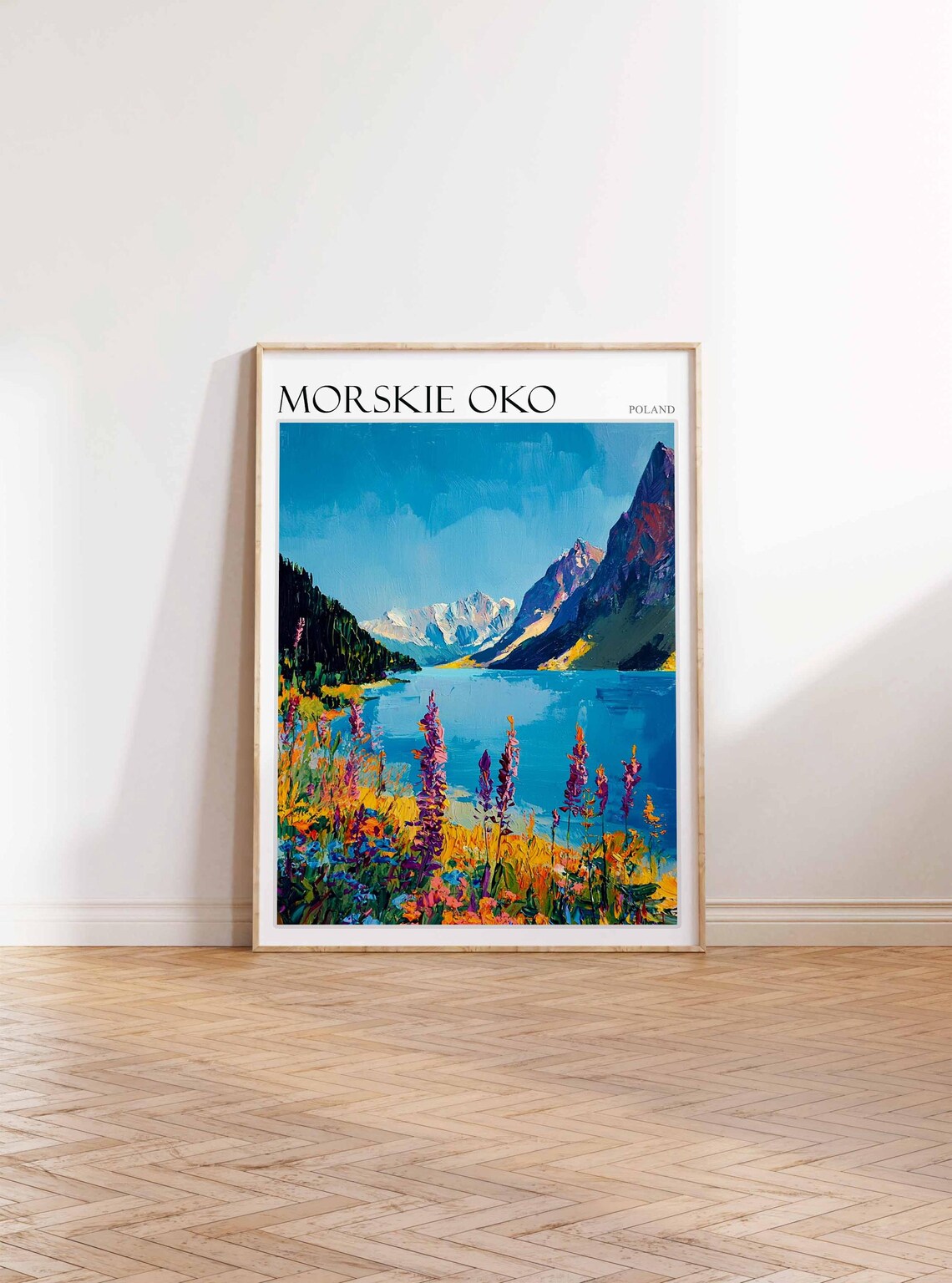 Morskie Oko Poland Wildflower Meadow by Alpine Lake Travel Poster - Image 4