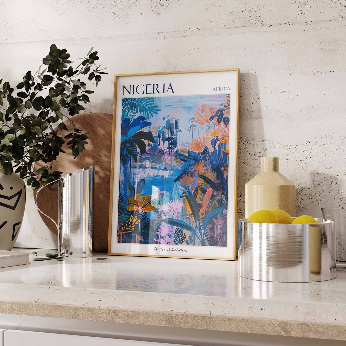 Nigeria Poster Nigeria Travel Print Nigerian Travel Poster African Decor Tropical Decor Botanical Art African Art Nigerian Gift - Image 3