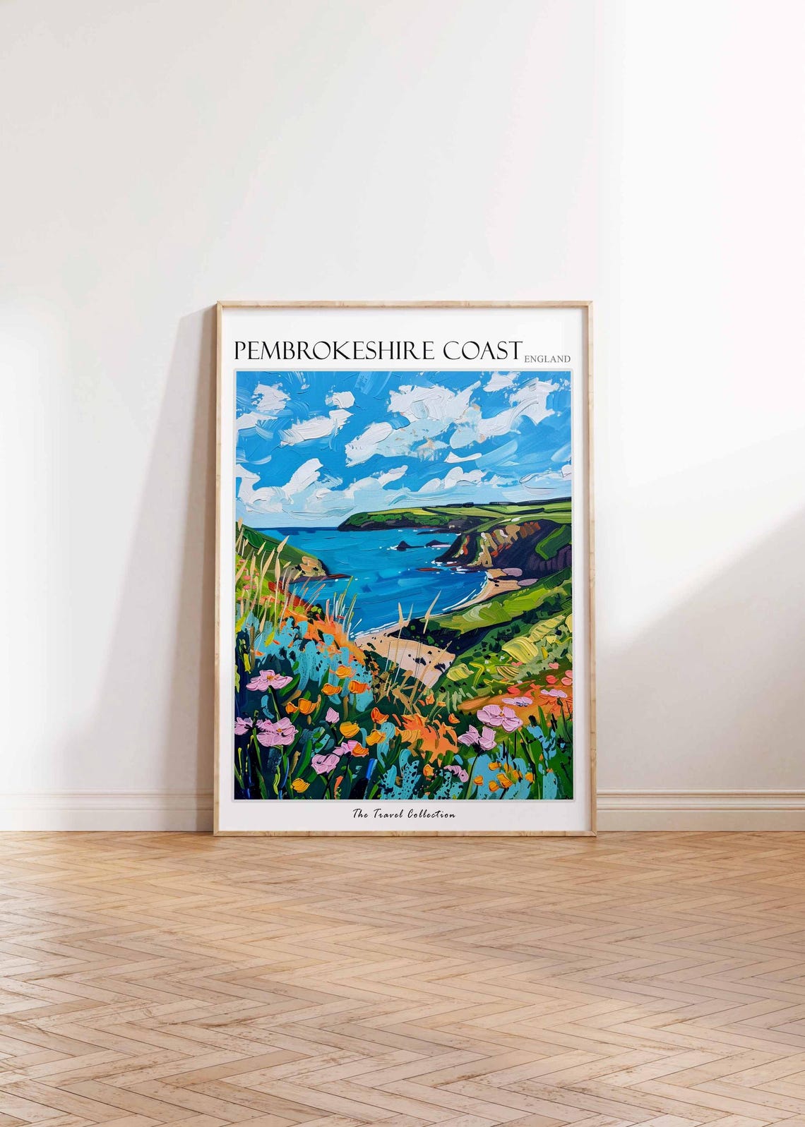 Pembrokeshire Coast Bay Cliffs Wildflower Headland Art Poster - Image 2