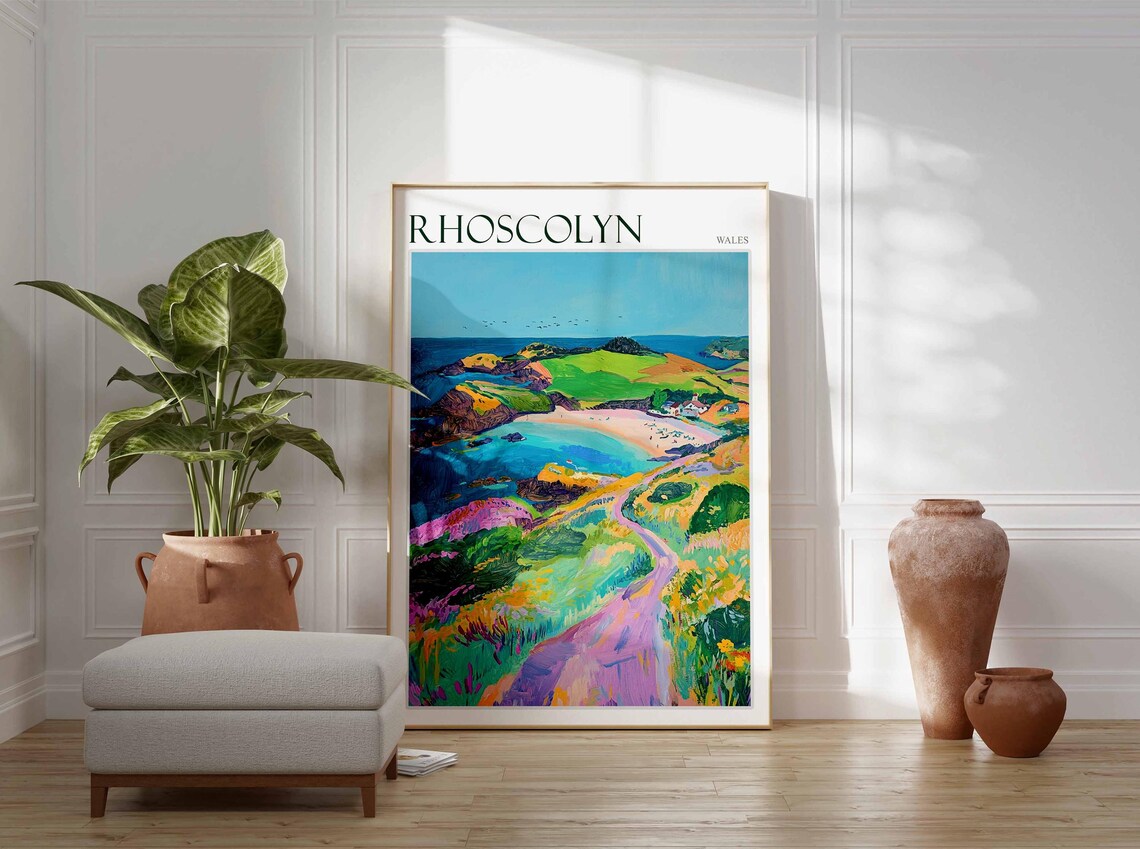 Rhoscolyn Wales Vivid Headlands Bay View Wildflowers Art Poster - Image 4