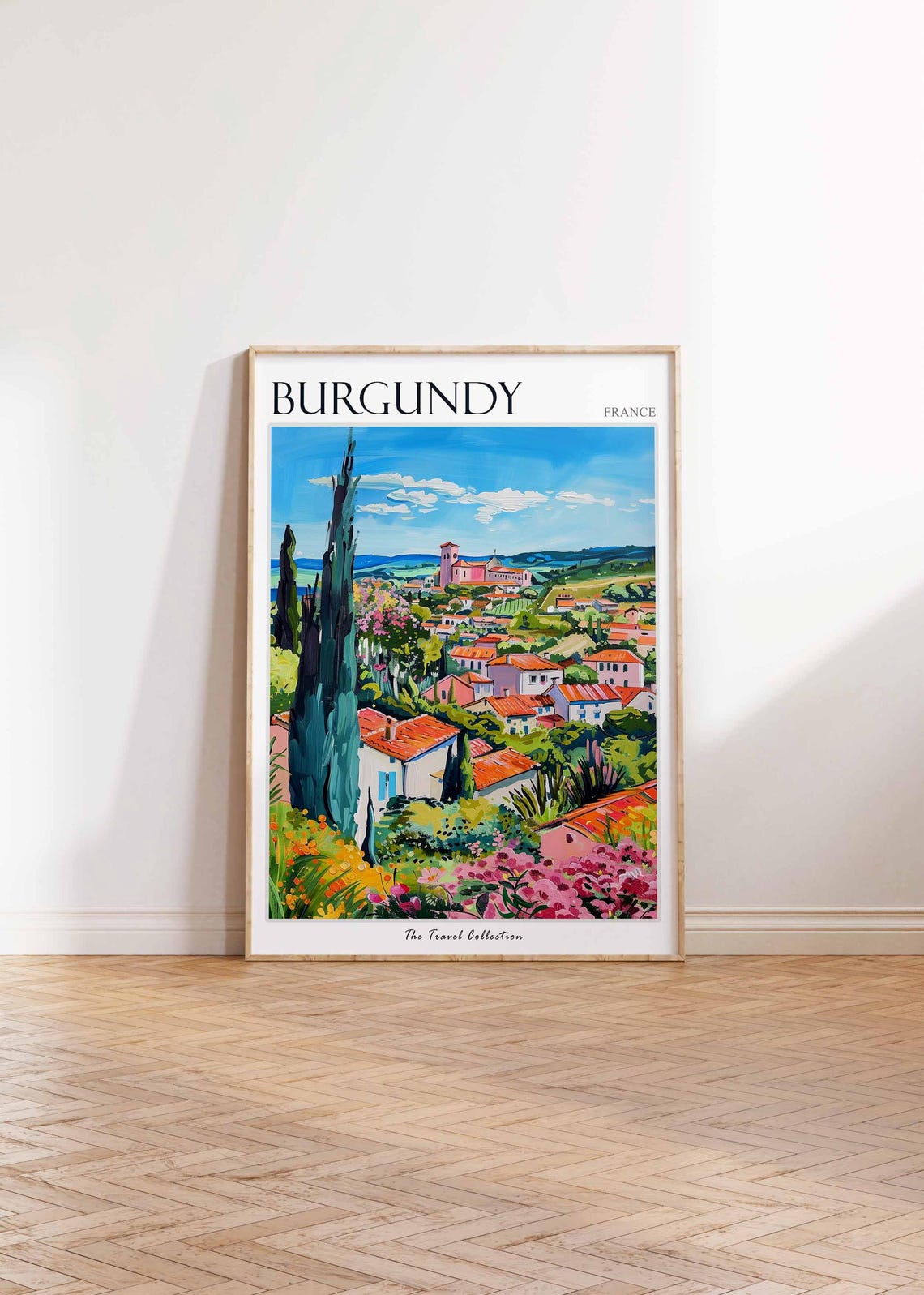 Burgundy Poster France Travel Print French Decor Europe Travel Poster European Wall Art Burgundy Gift Burgundy Travel Poster - Image 2