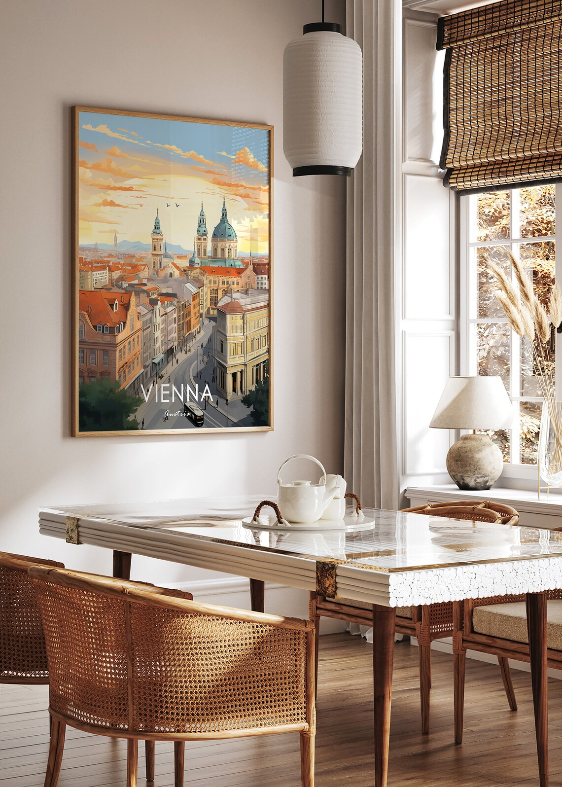 Vienna Poster Austria Travel Print, Floral Decor - Image 3