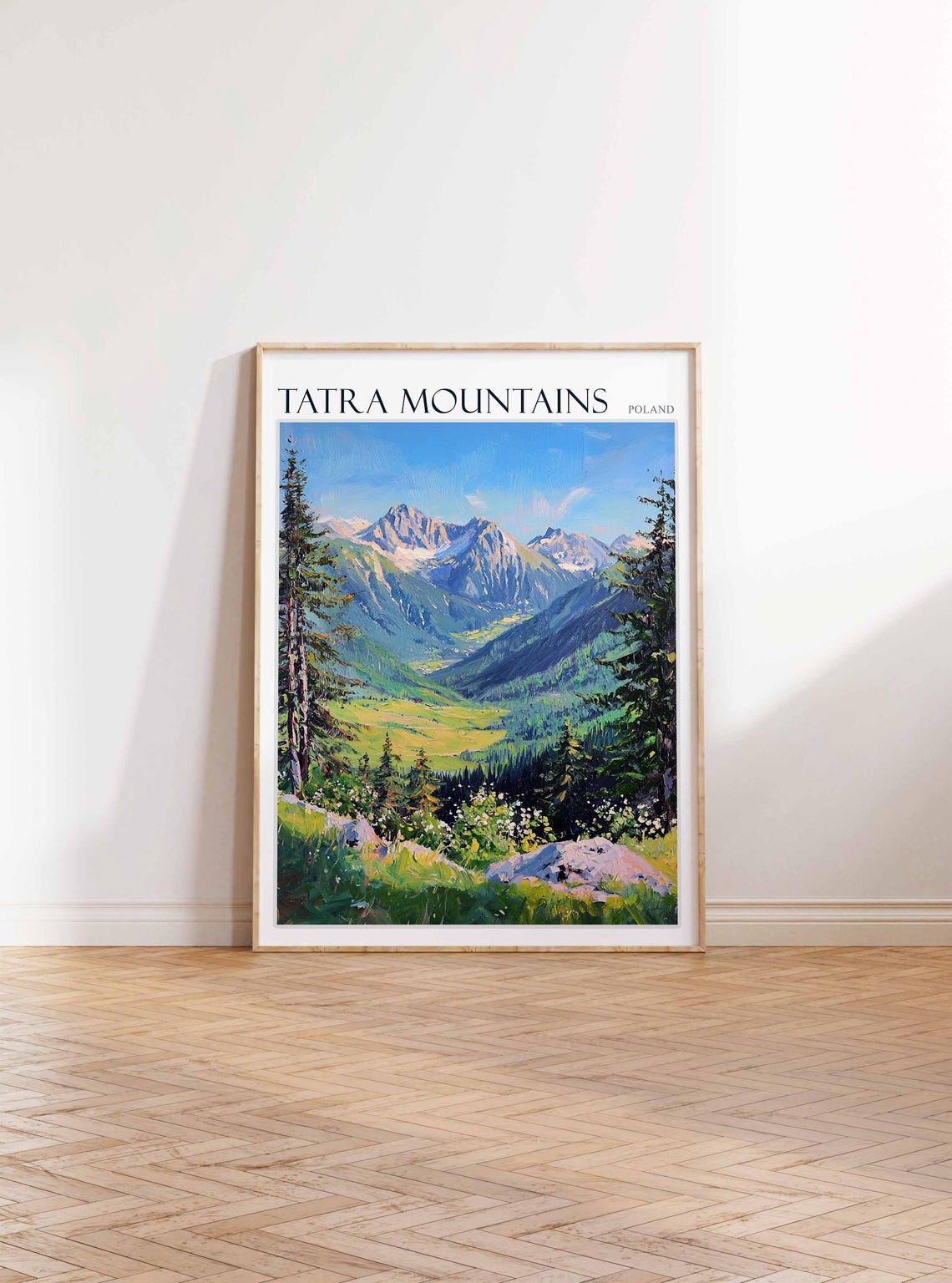 Tatra Mountains Poland Rocky Peaks Green Valley Pines Poster - Image 2
