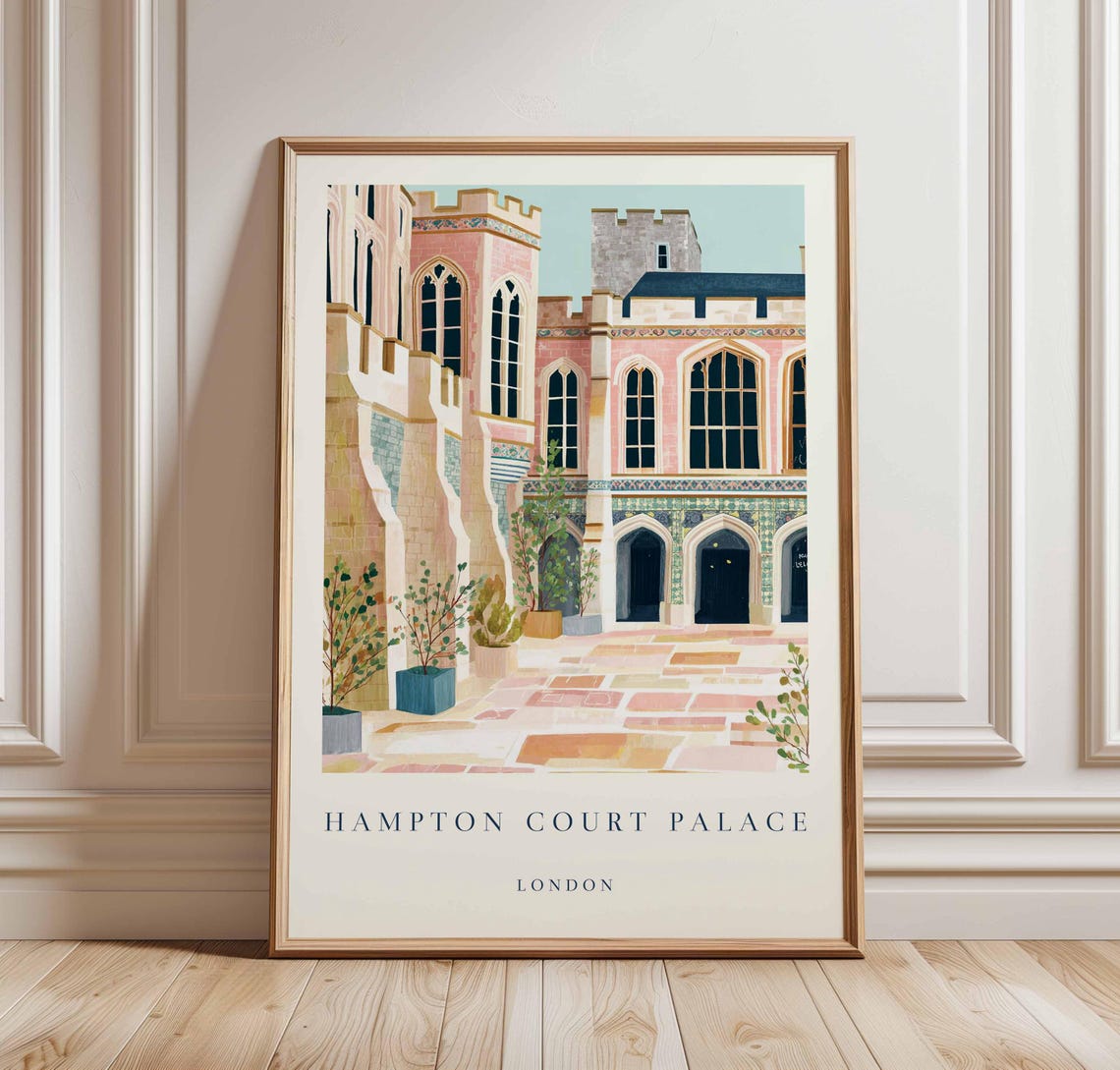 Hampton Court Palace London Pink Courtyard Architecture Poster