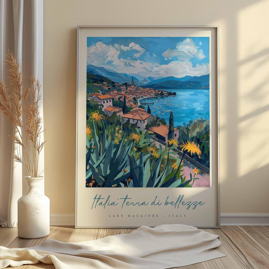 Lake Maggiore Poster Italian Travel Print Lake Maggiore Travel Art Lake Maggiore Wall Art Italy Art Italy Travel Decor Travel Gift - Image 2