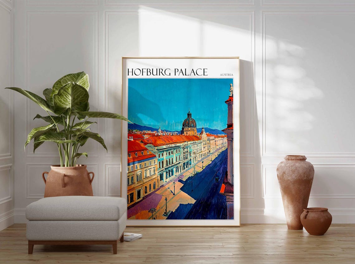 Hofburg Palace Poster Austria Travel Print Austrian Decor Europe Travel Poster European Wall Art Hofburg Palace Travel Poster - Image 2