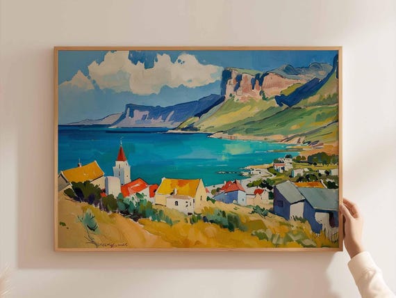 Cape Town Poster South Africa Travel Print African Wall Art Table Mountain Decor Safari Home